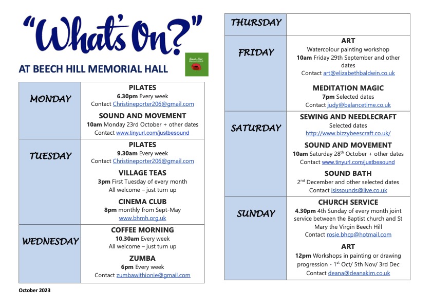 Memorial Hall Whats on.v2