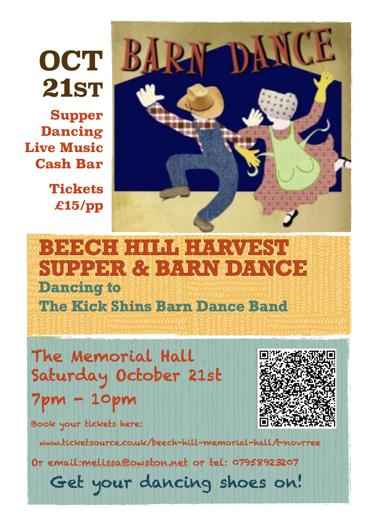 beech hill memorial hall BARNDANCE 2023 with link QR